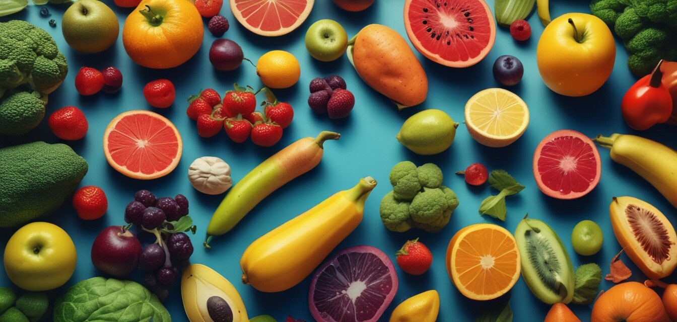 Healthy lifestyle with fruits and vegetables.