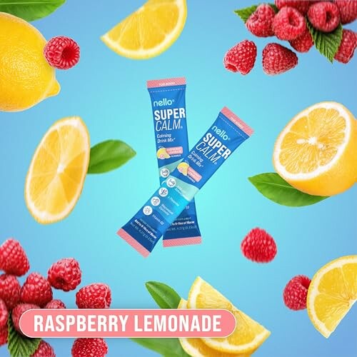 Nello Super Calm drink mix with lemons and raspberries