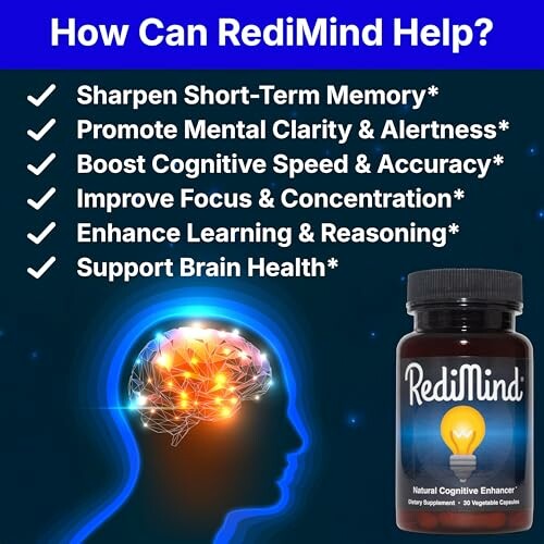 RediMind supplement benefits for memory and brain health.