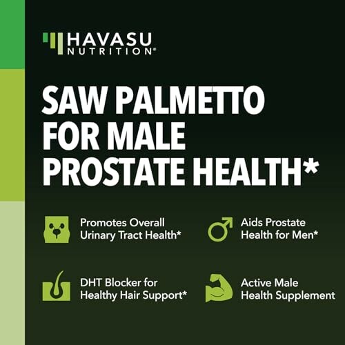 Havasu Nutrition saw palmetto supplement for prostate health benefits.