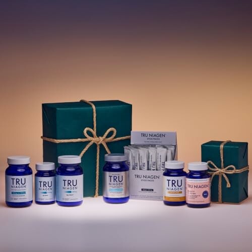 TRU NIAGEN supplement bottles and gift boxes.