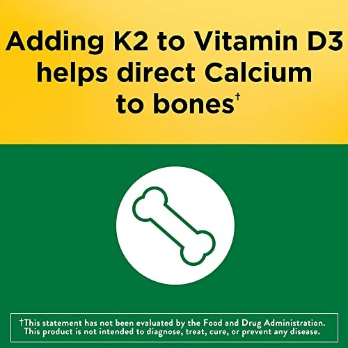 Vitamin K2 and D3 help direct calcium to bones.